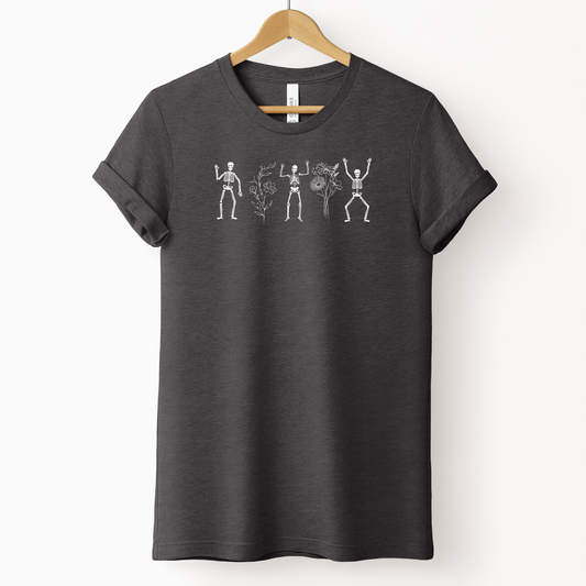 Dancing Skeletons with Flowers Design